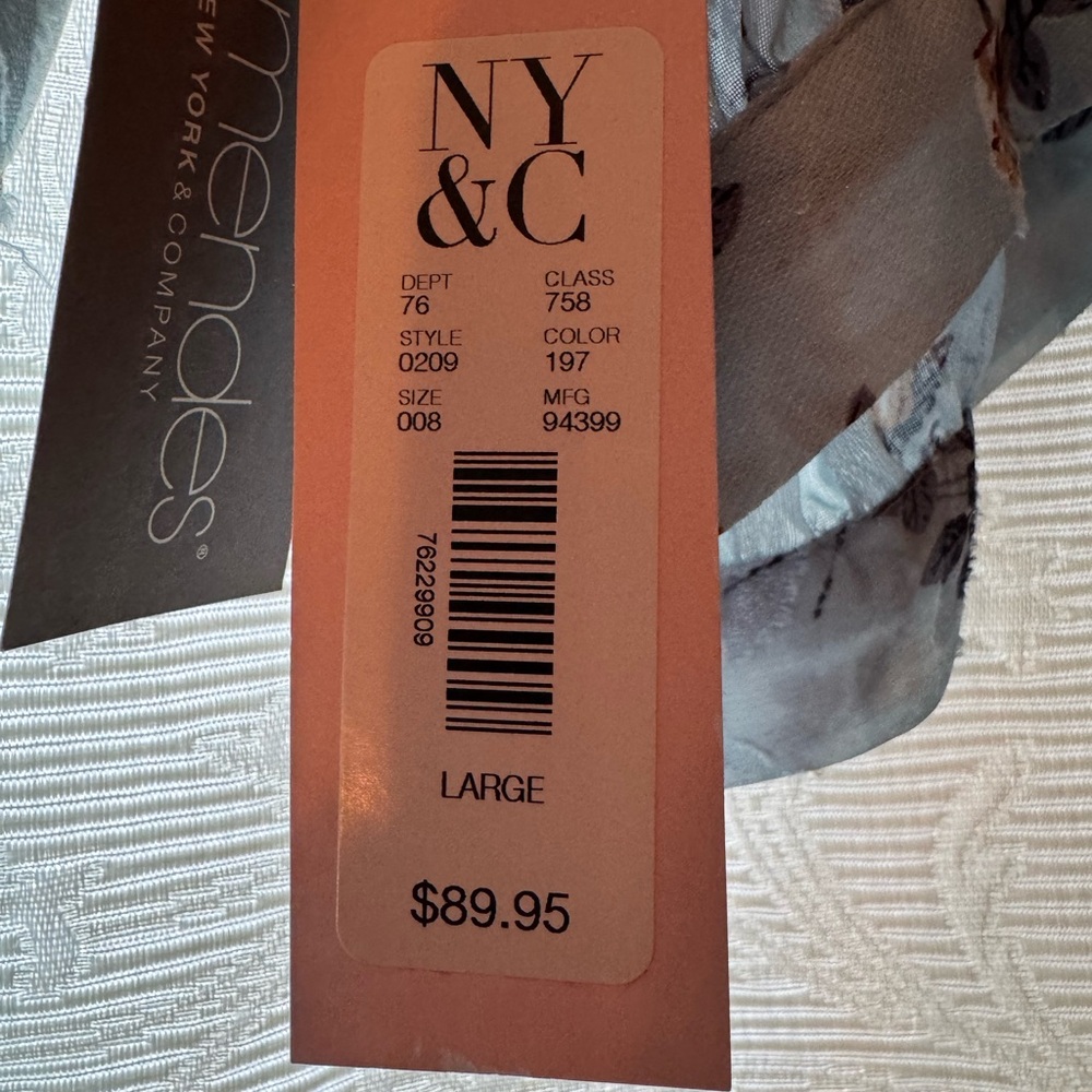 Eva Mendes for New York & Company Blue Floral half Sleeve Dress - Picture 6 of 6